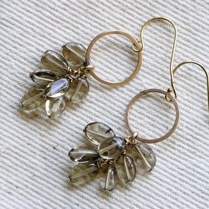 Smokey quartz dangly earrings - 14k gold filled